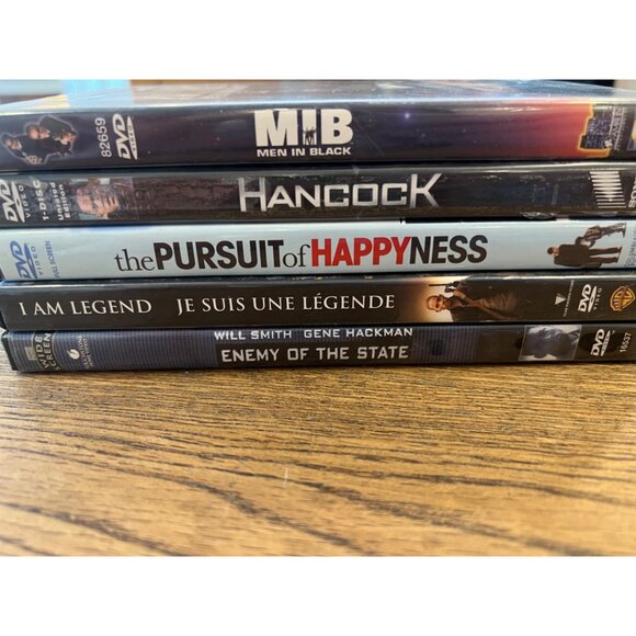 Will Smith DVD 5 Movie Lot Bundle MIB Hancock Pursuit Of Happyness I Am Legend - Picture 1 of 3